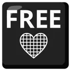 FREE button + black heart
