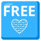 FREE button + light blue heart