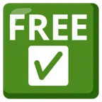 FREE button + check mark button