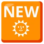 NEW button + sun with face