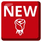 NEW button + rose