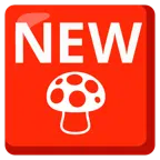 NEW button + mushroom