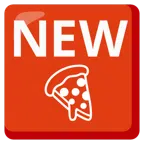 NEW button + pizza
