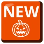 NEW button + jack-o-lantern