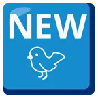 NEW button + bird