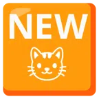 NEW button + cat face