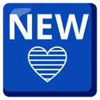 NEW button + blue heart