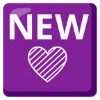 NEW button + purple heart