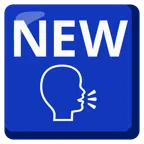 NEW button + speaking head