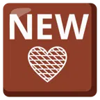 NEW button + brown heart