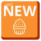NEW button + cupcake