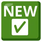 NEW button + check mark button