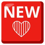 NEW button + red heart