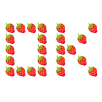 OK button + strawberry