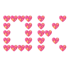 OK button + sparkling heart
