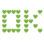 OK button + green heart