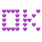 OK button + purple heart