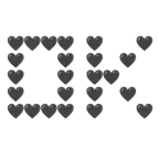 OK button + black heart