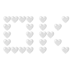 OK button + white heart