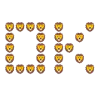 OK button + lion