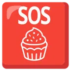 SOS button + cupcake