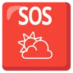 SOS button + sun behind cloud