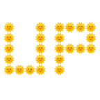 UP! button + sun with face