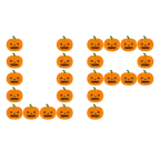 UP! button + jack-o-lantern