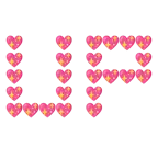 UP! button + sparkling heart