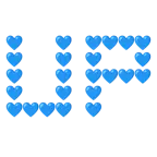 UP! button + blue heart