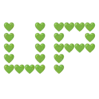 UP! button + green heart