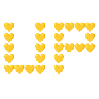 UP! button + yellow heart