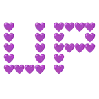 UP! button + purple heart