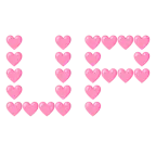 UP! button + pink heart