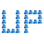 UP! button + people hugging