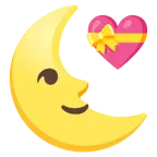 faccina ultimo quarto di luna + cuore con fiocco
