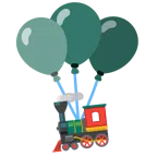 Luftballon + Dampflokomotive