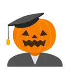 Doktorhut + Halloweenkürbis