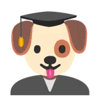 Doktorhut + Hundegesicht