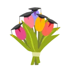 Doktorhut + Blumenstrauß