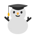 Doktorhut + Schneemann ohne Schneeflocken