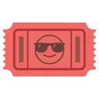 Eintrittskarten + lächelndes Gesicht mit Sonnenbrille