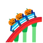 kolejka górska + dynia na halloween