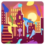 Mischpalette + Sonnenuntergang in der Stadt