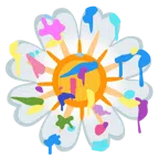 Mischpalette + gelbe Blüte