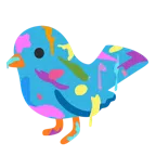 Mischpalette + Vogel