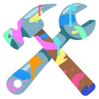 Mischpalette + Hammer und Schraubenschlüssel