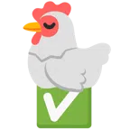 ไก่ + ปุ่มเครื่องหมายถูก