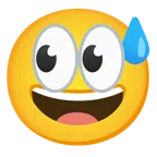 occhi + faccina con sorriso e goccia di sudore