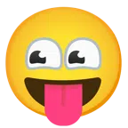 occhi + faccina che strizza gli occhi e mostra la lingua